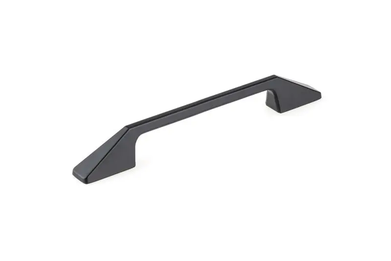 Richelieu Visible Medina Gatherion 6 5/16-inch (160 mm) Matte Black Modern Rectangular Cabinet Pull, BP7238160900