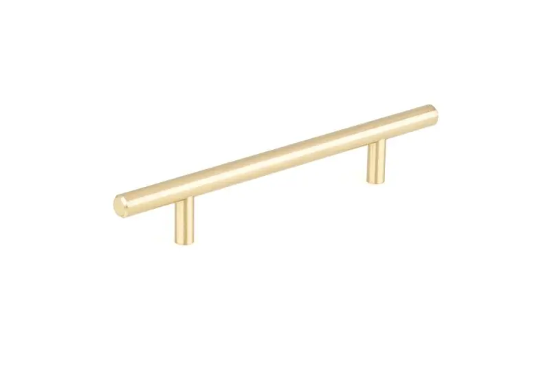 Richelieu Washington Gatherion 5 1/16-inch (128 mm) Satin Brass Modern Cabinet Bar Pull, BP305128160