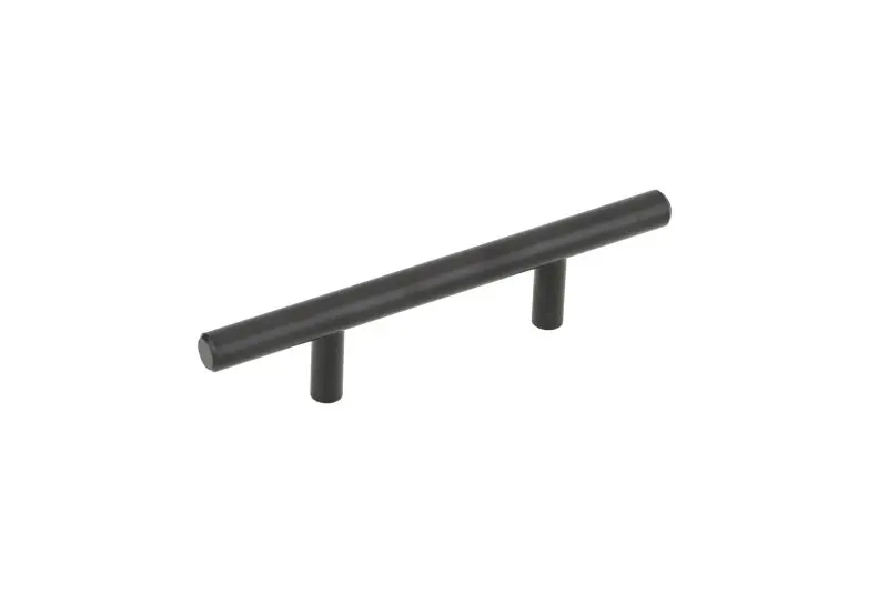 Richelieu Washington Gatherion 3-inch (76 mm) Matte Carbon Black Modern Cabinet Bar Pull, BP30576900