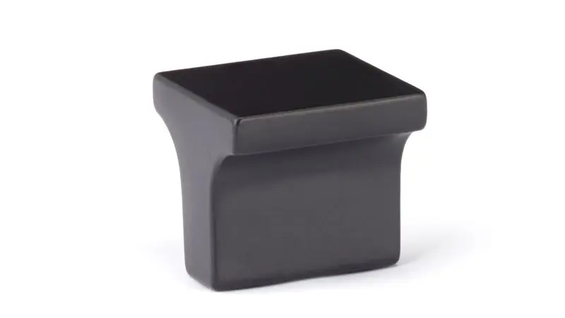 Richelieu Weatherproof Palmi Gatherion 1-inch (25 mm) Matte Black Modern Square Cabinet Knob, BP312525900