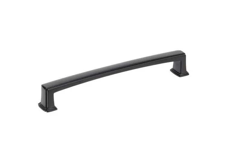 Richelieu Weather-Resistant Burano Gatherion 7 9/16-inch (192 mm) Matte Black Transitional Rectangular Cabinet Pull, BP867...