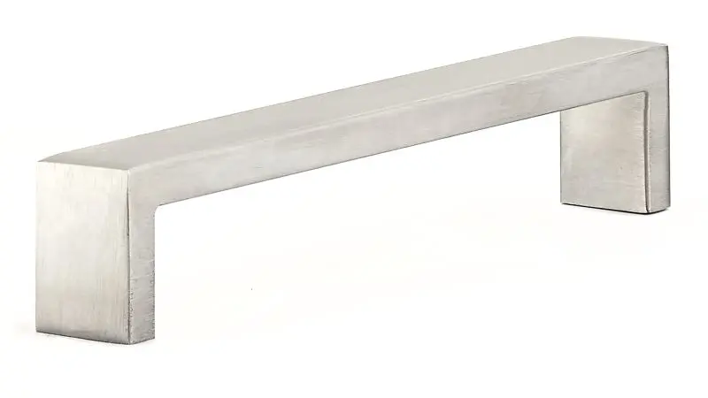 Richelieu Williamsburg Gatherion 6 5/16-inch (160mm) Brushed Stainless Carbon Steel Modern Rectangular Cabinet Pull, BP754...