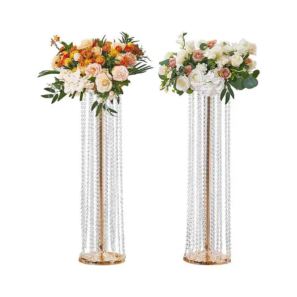 VEVOR 35.43 inch Tall Crystal Wedding Flowers Stand, 2 Pieces, HLHJSJHJ90CML9XJLV0