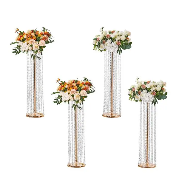 VEVOR 35.43 inch Tall Crystal Wedding Flowers Stand, 4 Count, HLHJSJHJ90CMGBZQWV0