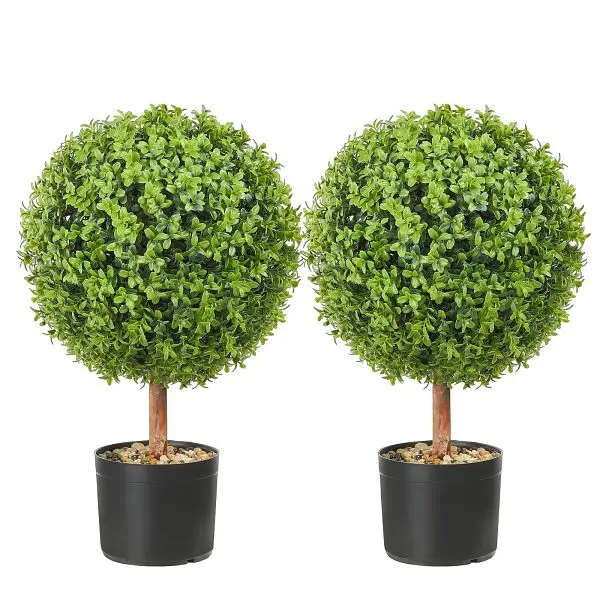 VEVOR 2x Artificial Boxwood Ball Ø40,6cm Garden Deco Boxwood Flowerpot Ball Artificial Boxwood Ball Artificial Plant made...