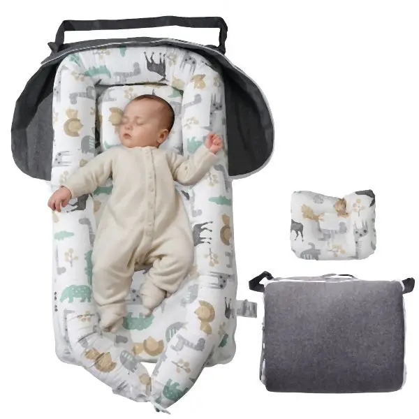VEVOR Baby Lounger Baby Nest Sleeper Newborn 100% Cotton Headrest, BWSYEWWSTDCM3A9GHV0
