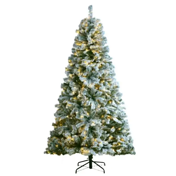 VEVOR Christmas Tree 7.5ft Prelit Flocked Xmas Tree 550 LED Lights 1346 Tip, RZSDSZRSDSDSMEDSNV1