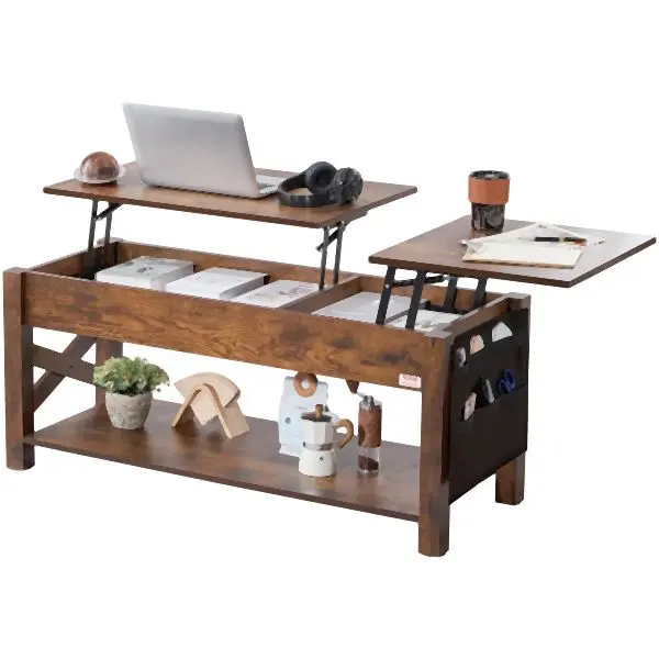 VEVOR Eco-Friendly Lift Up Coffee Table, 47.5 Rectangle Coffee Table Storage Drawers, KFZZFX475INC6XBGVV0