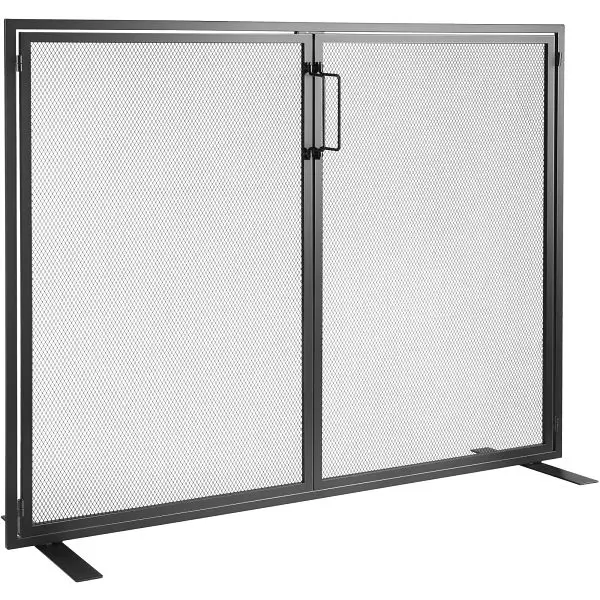 VEVOR Fireplace Screen 1 Panel Door, Robust Iron Mesh Fireplace Screen, Moder, BLMHSJY3545I44JO4V0