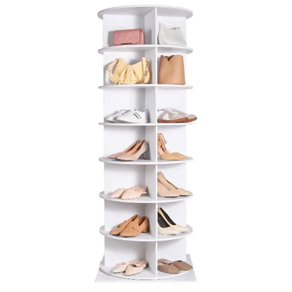 VEVOR Fluorescent 7-Tier Rotating Shoe Rack Tower 360° Spinning Shoe Presentation Base Onyx, BSXZXJ7CGD4G22506V0