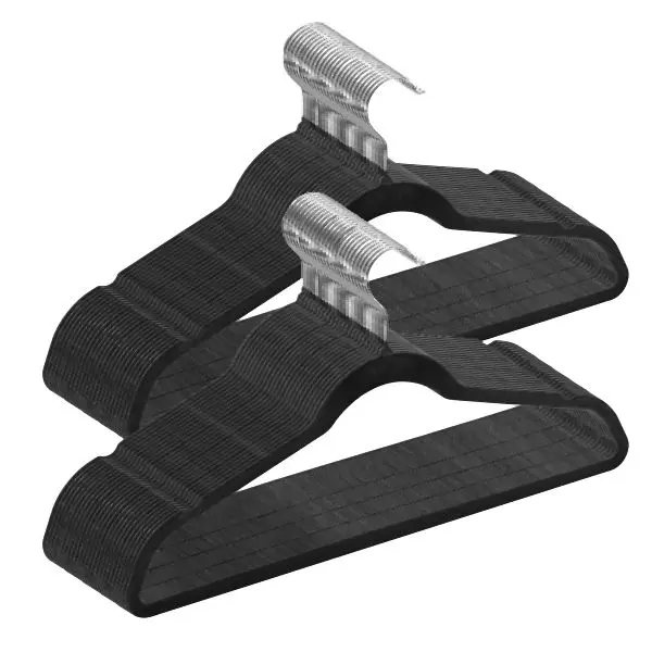 VEVOR Hangers, 11lbs Load-Bearing, 50 Pack Carbon Black Velvet Hangers 360 Degree Swivel Hook, ZRYJ50PCSHS0OTPW4V0