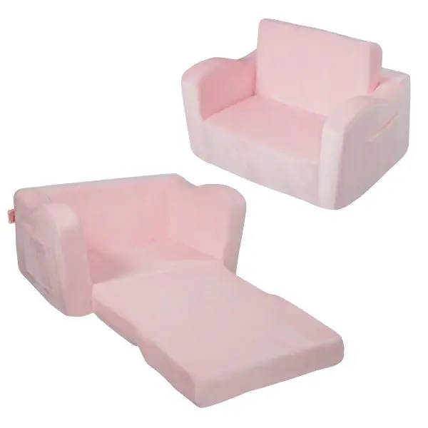 VEVOR Kids Couch, 2--1 Toddler Chairs Comfy, Toddler Couch Sofa Bed Fold Out, Pink, ETSF6354652I6PHIKV0