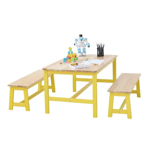 VEVOR Kids Table and Bench Set, Toddler Table and Chair Set 3, PTETZYYZLZDSTV3VTV0