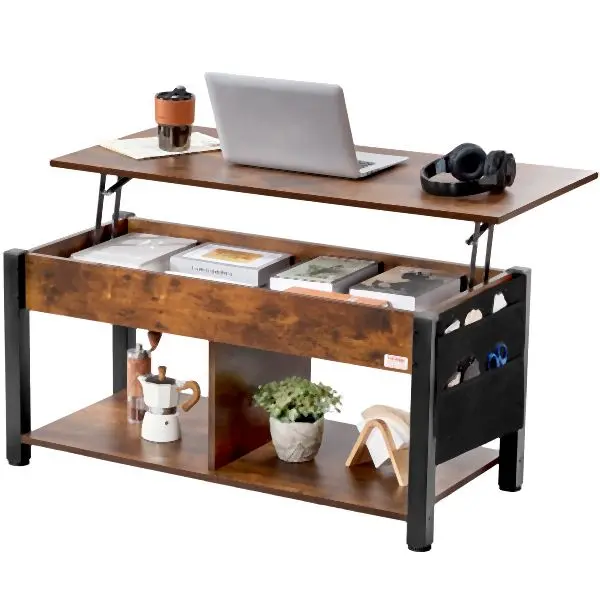 VEVOR Lift Up Coffee Table, 41.7 Rectangle Coffee Table Storage Drawers, KFZZFX417INCB9MGLV0
