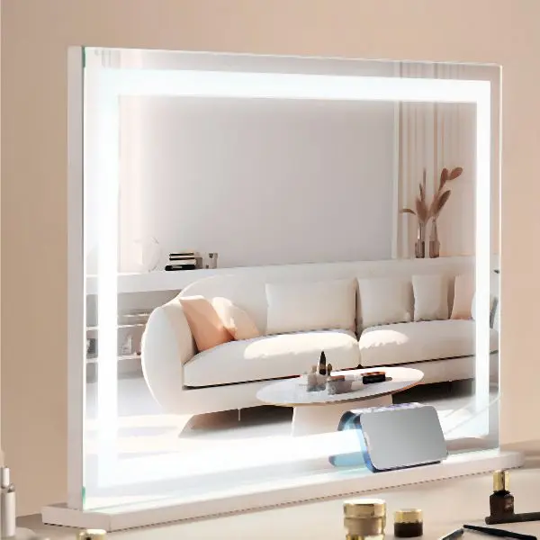VEVOR Lighted Makeup Mirror 3 Color Azuretooth USB Desktop Wall-mount 21.7in, TMHZJJSFXLYKEFSP0V1