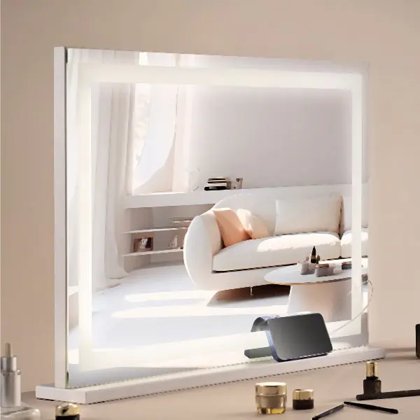 VEVOR Lighted Makeup Mirror 3 Color Vanity USB Desktop Wall-mount 31.5x21.7in, TMHZJJSFXDD8GJ8WCV1