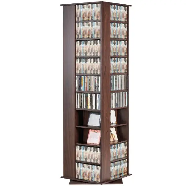 VEVOR Lightweight Spinning Media Tower 4-Sided Revolving Media Tower 1040 CDs Espresso, DVDCDCCJXZS3U2J8FV0