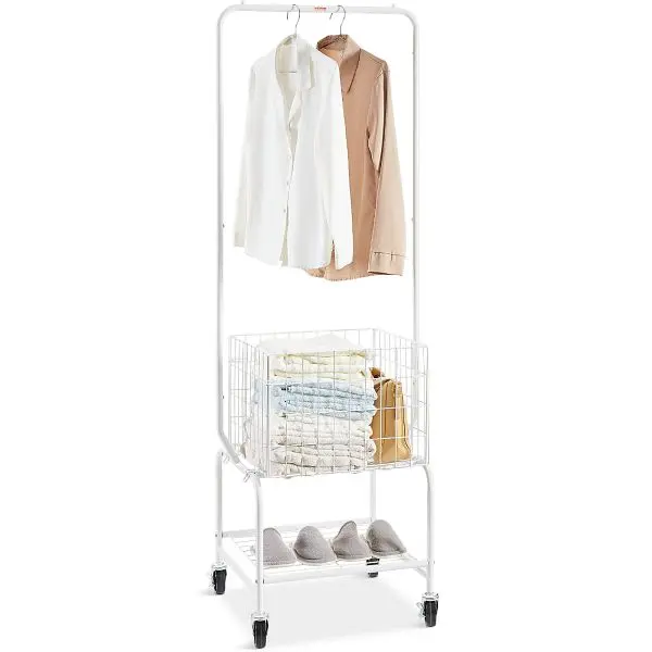VEVOR Metal Coiling Laundry Binquireet Hanging Garment Rack, XYCGYJBTGF100ONSGV0