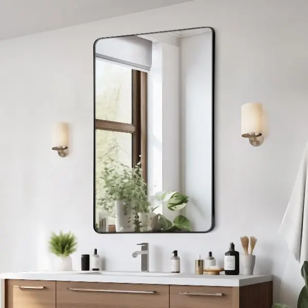 VEVOR Next-Generation Square Wall Mounted Mirror 30" x 48" Mirror Aluminium Alloy Frame, JXJ3048INCHBAVUMSV0