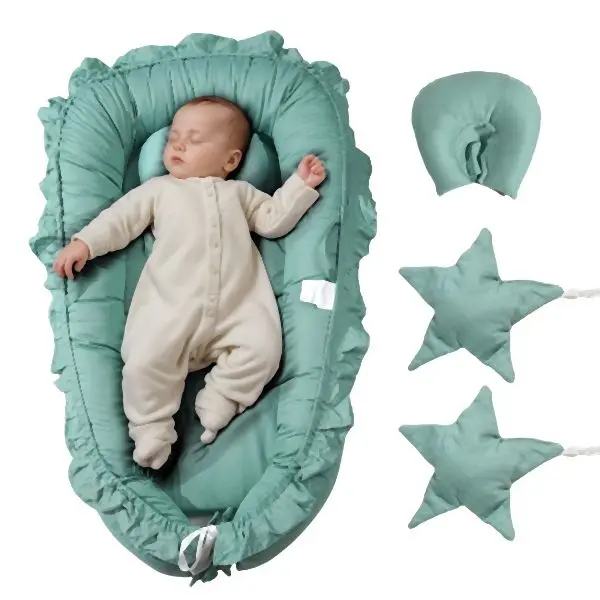 VEVOR Original Baby Infant Lounger 100% Cotton, Soft Newborn Nest Sleeper Headrest, BWSYEWBWSYEWA7RSSV0