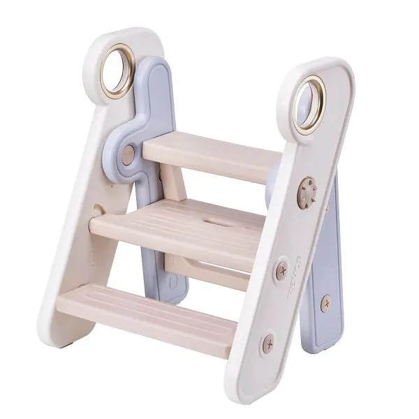 VEVOR OSHA-Compliant Toddler Step Stool, Adjustable 3 Step to 2-Step Kids Kitchen Stool Assister, Silver Gray, ETKDJBHDSLK...
