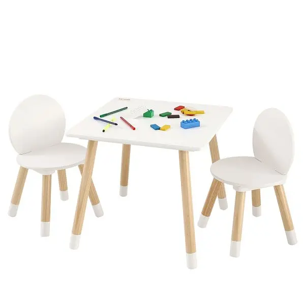 VEVOR Quick-Connect Kids Table and 2 Chairs Set, Toddler Table and Chair Set, PTETZYYZEYSMMSVPYV0