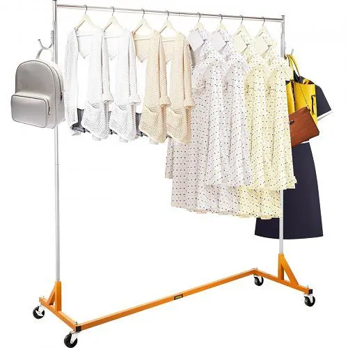 VEVOR Z Rack, Industrial Grade Z Base Garment Rack, Robust Steel Z Base Clothing Rack, Orange, 40.9"-70.9", SYZ6...