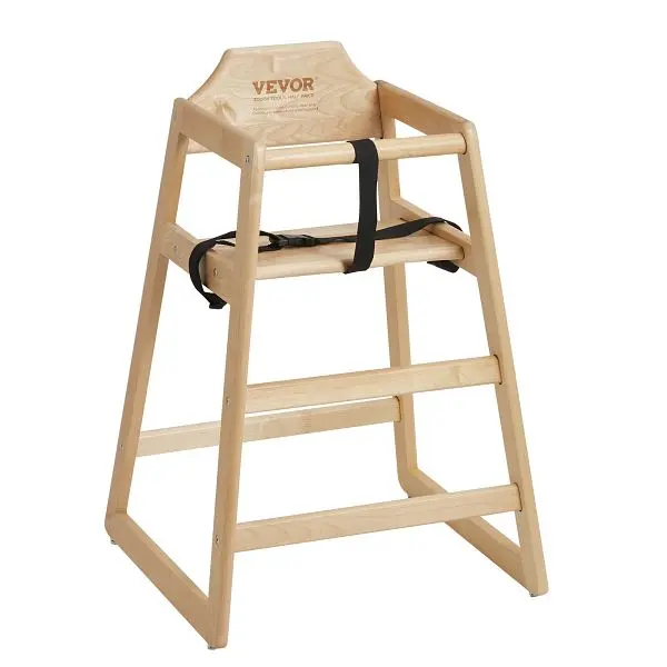 VEVOR Rapid Wooden High Chair Babies & Toddlers, Double Solid Wood Feeding Chair, GJBBDSMCTKW025LN0V0