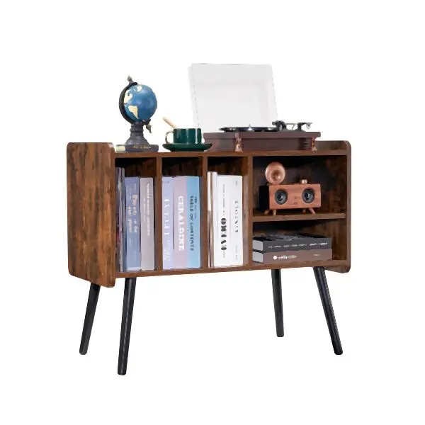 VEVOR Record Player Stand 2 Tiers Wooden Turntable Stand 3 Cabinets Brown, DCJJMZLC220Z7SYPLV0