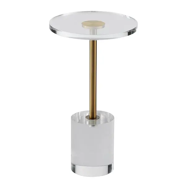 VEVOR See-Through Acrylic End Table, Acrylic Side Table Solid Base, 11.9 x 11.9 inch Round Tabletop, YKLBZYXTMSDGZLXAPV0