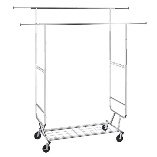 VEVOR Streamlined Heavy Duty Clothes Rack, Double Hanging Rod Clothing Garment Rack Hanging Clothes, JYKCYJ4858221BPVDV0