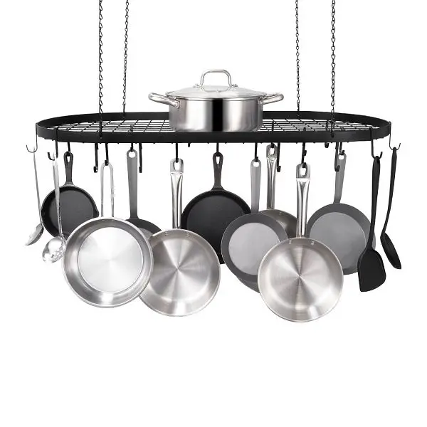 VEVOR Stylish Hanging Pot Rack, 36 inch Hanging Pot Rack Ceiling Mount, Ceiling Pot Rack 20 S Hooks, DDSGJYC36QRSFSQGSV0