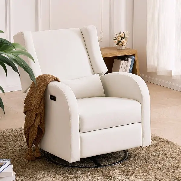 VEVOR Ultra-Strong Electronic Power Recliner & Swivel Glider, 250 lbs Weight Capacity Swivel Glider Recliner Chair USB...
