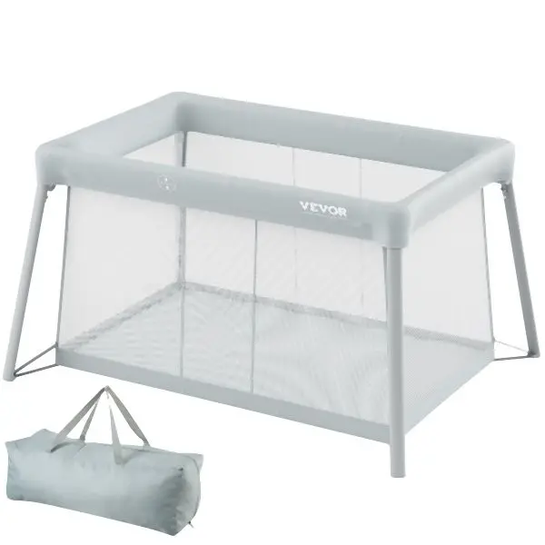 VEVOR Weatherproof Baby Travel Crib and Play Yard Folding Baby Playpen Soft Mattress Pad, BXSYXC4424INLEQTHV0