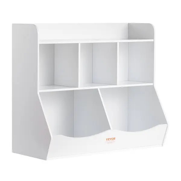 VEVOR Wood Kid Storage Cubby, Toy Storage Arranger Bookshelf, 5-Cubby Wood Toy Storage Cabinet, Children Book Toy Shelf, E...