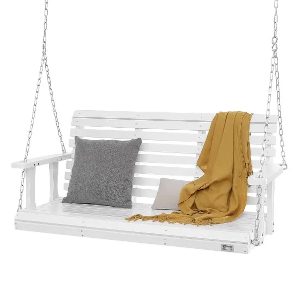 VEVOR Wooden Porch Swing 4.5 ft, Patio bench swing Courtyard & Garden, Enhanced 880 lbs Strong Load Socket Capacity, W...