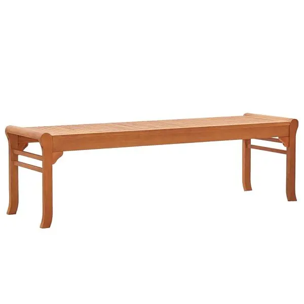 vidaXL 3-Seater Patio Bench 59.1" Solid Wood Eucalyptus, Brown colored, 47291