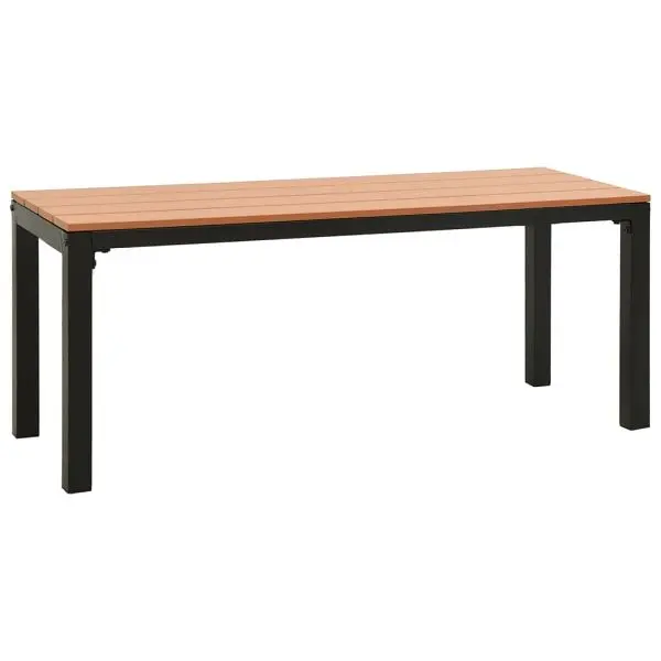 vidaXL Advanced Patio Bench 43.3" Steel and WPC Brown and Black, 317142