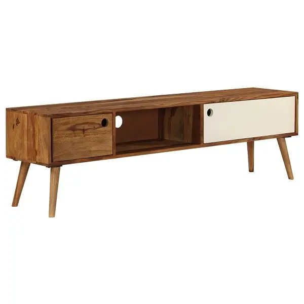vidaXL Advanced TV Stand 55.1"x11.8"x15.7" Solid Wood Sheesham, Tan colored, 246224