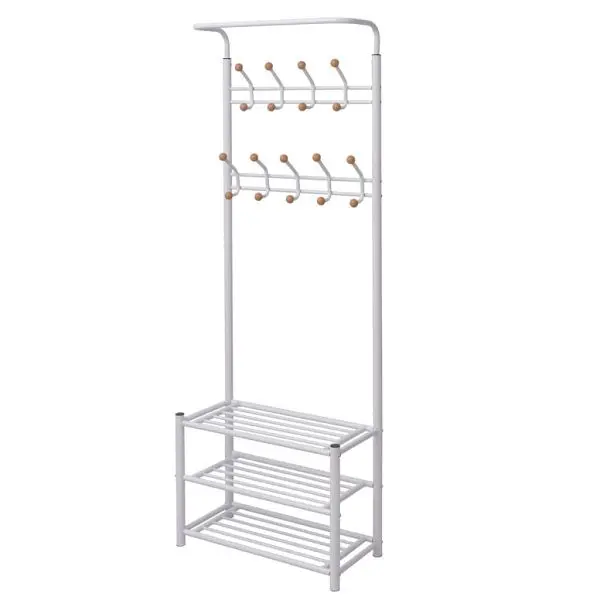 vidaXL ANSI-Rated Clothes Rack Shoe Storage 26.8"x12.6"x71.9" Snow White, 243727