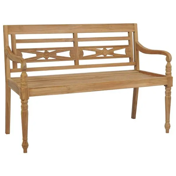 vidaXL Batavia Bench 47.2" Teak, Brown colored, 45.3" x 25.6" x 28.3", 43052