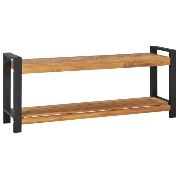 vidaXL Bench 47.2" Solid Teak Wood, White colored, 325274