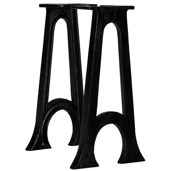vidaXL Bench Legs 2 pieces Arched Base -Frame Cast Wrought Iron, Black colored, 245431