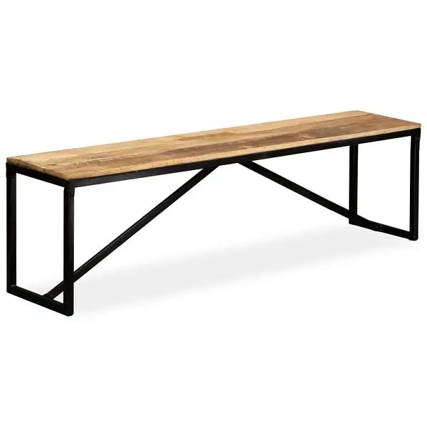 vidaXL Bench Solid Mango Wood 63"x13.8"x17.7", Bronze colored, 244904