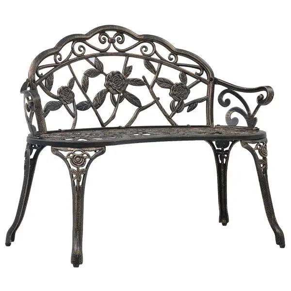 vidaXL Bistro Bench 39.4" Bronze Cast Aluminum, Brown colored, 47859
