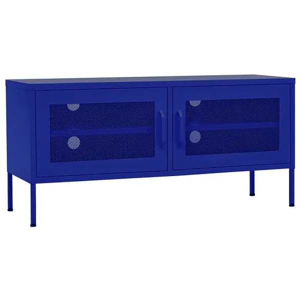 vidaXL Contemporary TV Stand Navy Blue 41.3"x13.8"x19.7" Steel, 336235