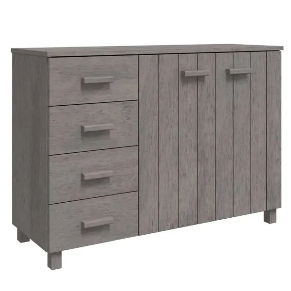 vidaXL Expert Sideboard HAMAR Light Gray 44.5"x15.7"x31.5" Solid Wood Pine, 340447