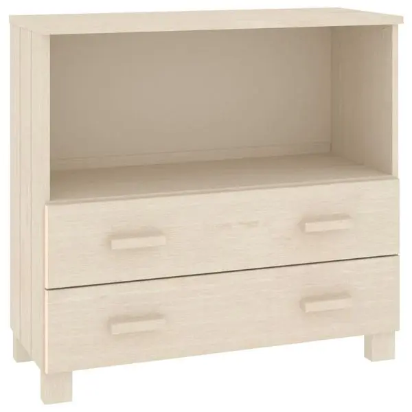 vidaXL Fluorescent Sideboard HAMAR Honey Brown 33.5"x13.8"x31.5" Solid Wood Pine, 340496