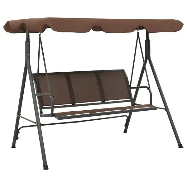 vidaXL Garden Swing Bench Canopy Coffee, Brown colored, 41422