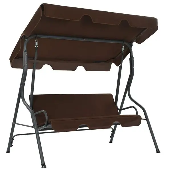 vidaXL Heavy Garden Swing Bench Coffee 66.9"x43.3"x60.2", Brown colored, 45351